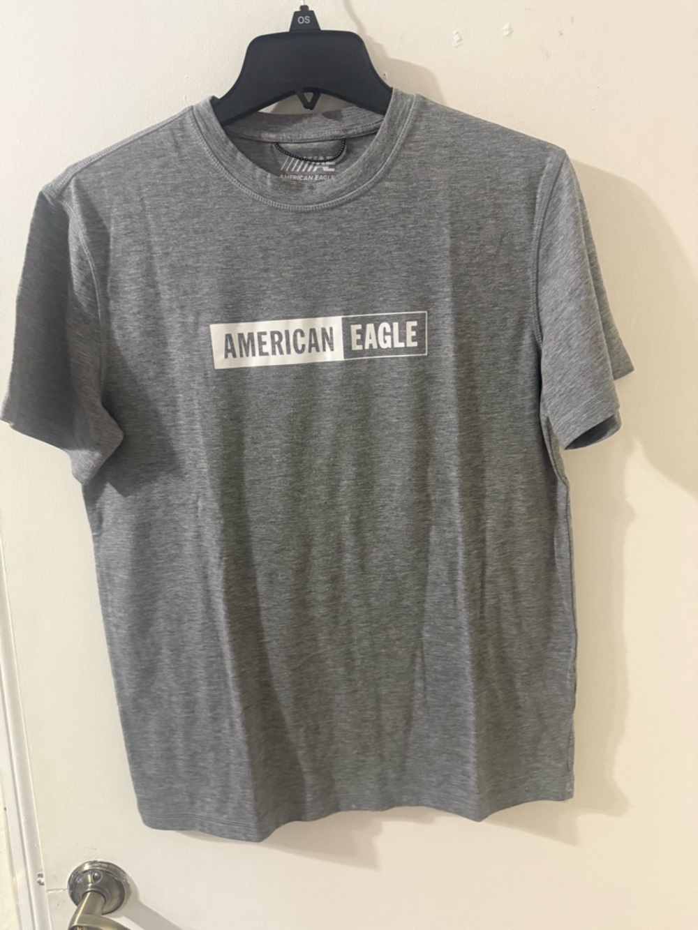American Eagle Outfitters Gray Logo Crew Tee